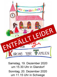 Familiengottesdienste fallen aus