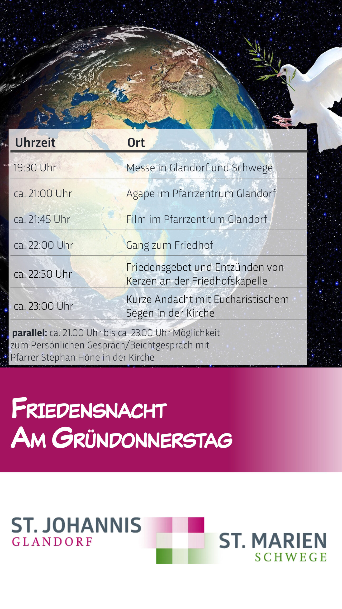 Friedensnacht am Gründonnerstag