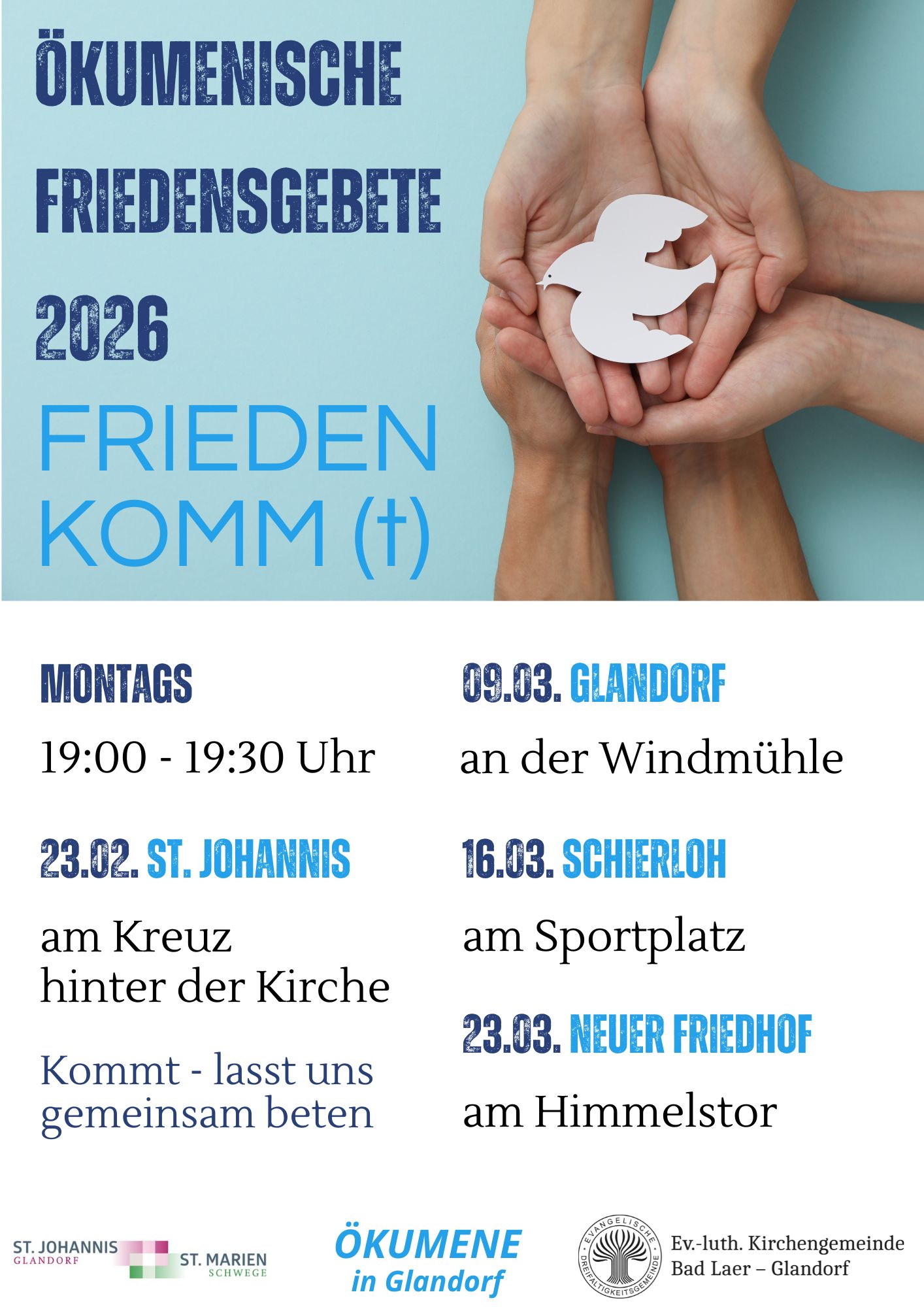 Ökumenische Friedensgebete in der Fastenzeit