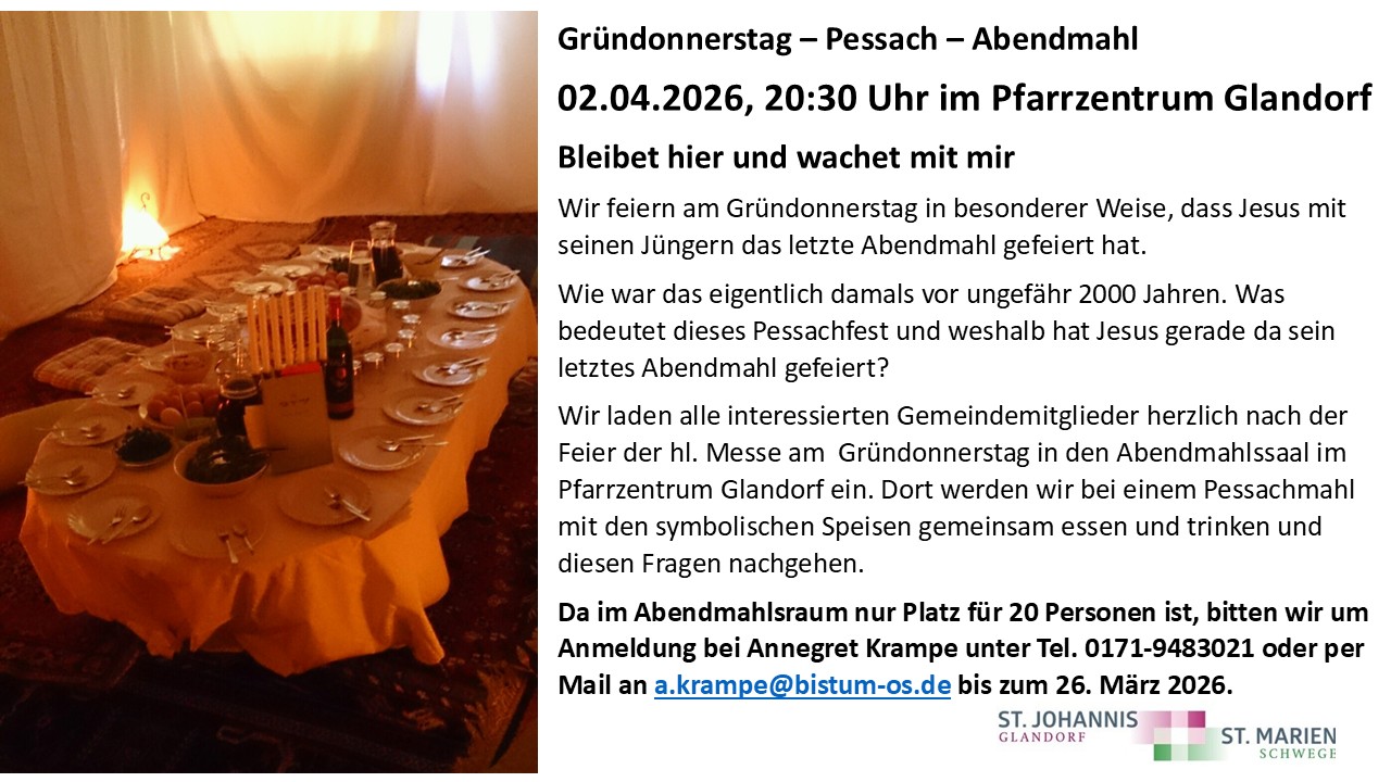 Pessachmahl an Gründonnerstag