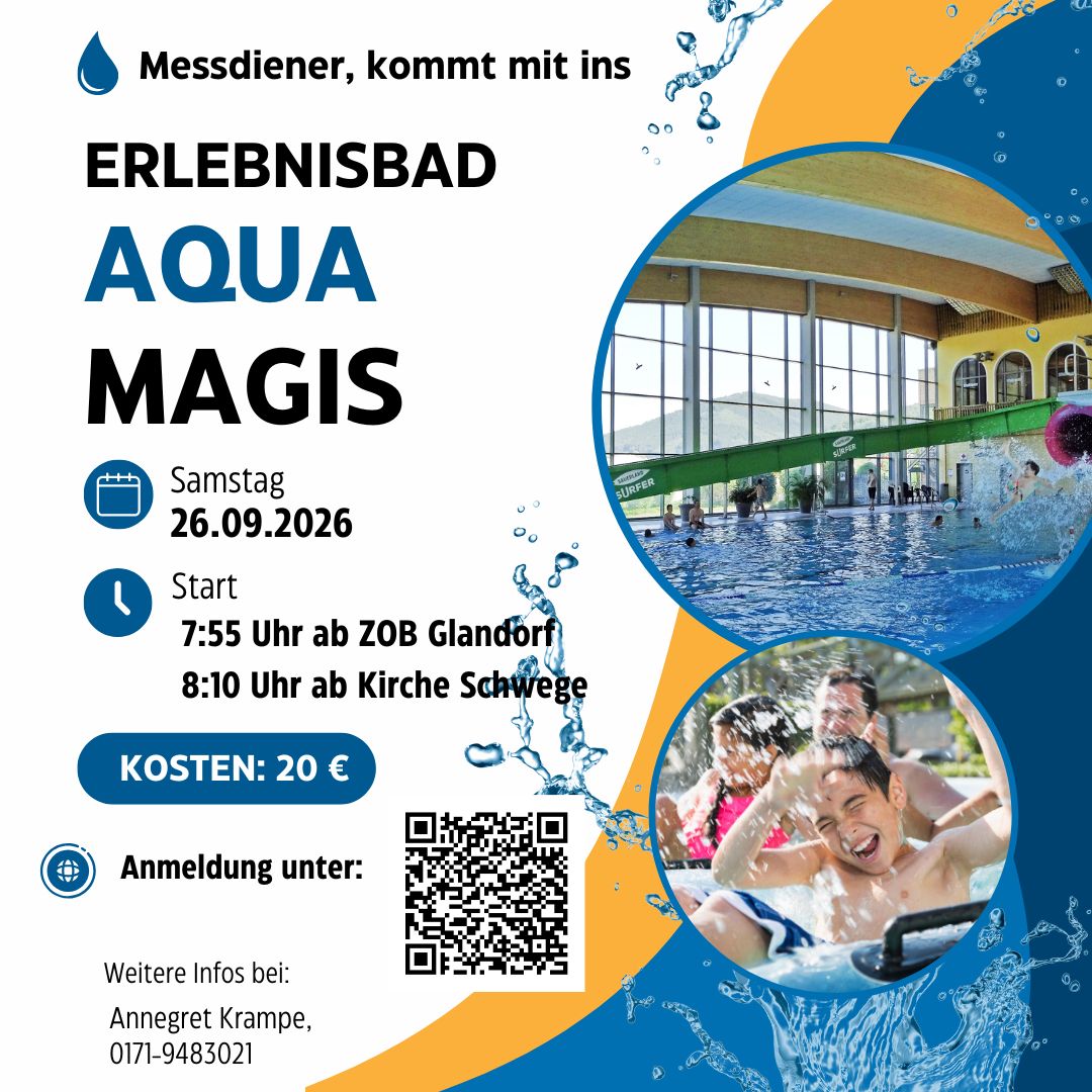 Fahrt der Messdiener*innen Glandorf und Schwege ins Erlebnisbad Aqua Magis nach Plettenberg